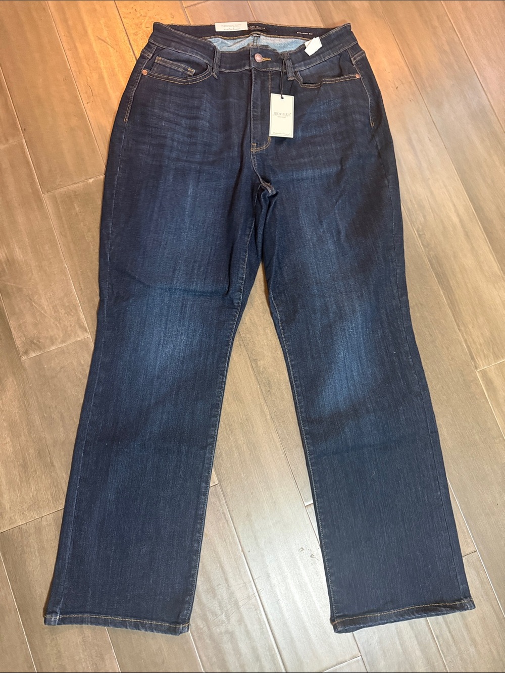 NWT Judy Blue High Waist Straight Fit Dark Wash Jeans 14W